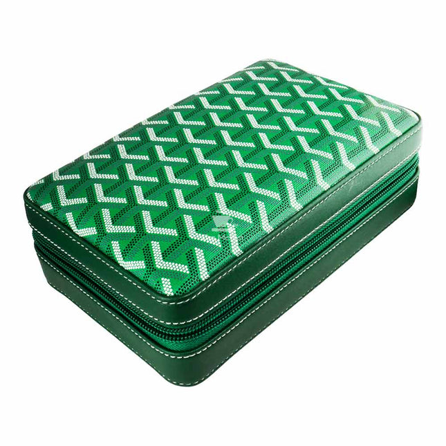 Porta Charutos Couro Verde P/4un