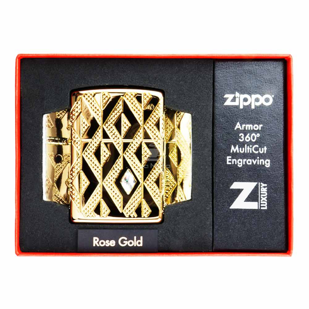 Isqueiro Zippo Geometric Diamond Pattern Design 49702