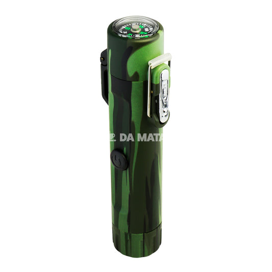 Isqueiro Plasma USB à Prova d’Água C/ Lanterna e Bússola