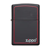 Isqueiro Zippo 828 Preto com borda Vermelha e logo