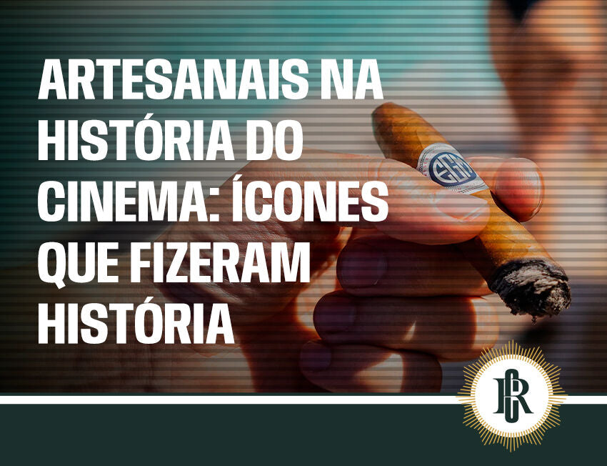 Cigarro em destaque, símbolo da história do cinema.