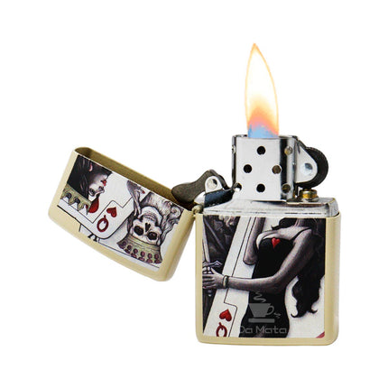 Isqueiro Zippo 49942 Skull King Queen Beauty