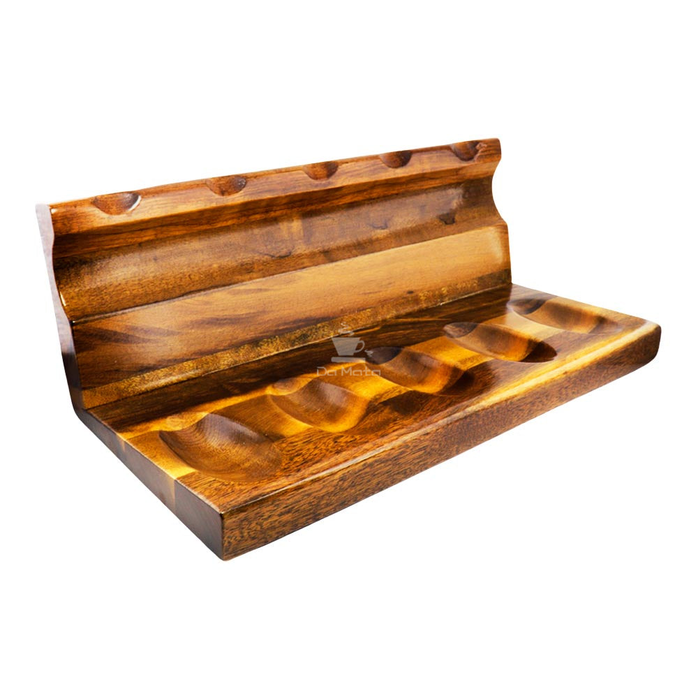 Suporte Reto P/ 5 Cachimbos em Madeira