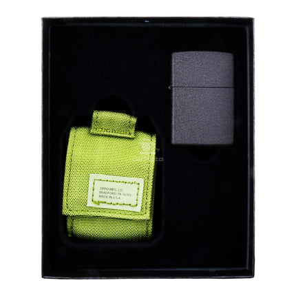 Kit de Isqueiro Zippo BLK Crackle LTR Bag Tactical GS