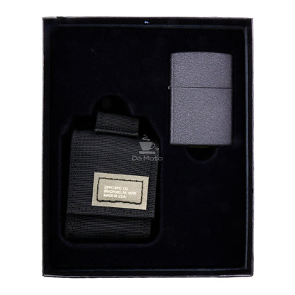 Kit de Isqueiro Zippo BLK Crackle LTR Bag Tactical GS