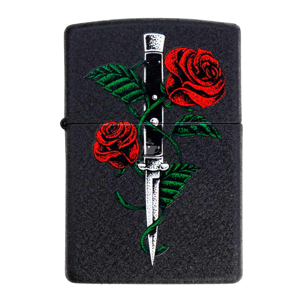 Isqueiro Zippo Rose Dagger Tattoo Design 49778