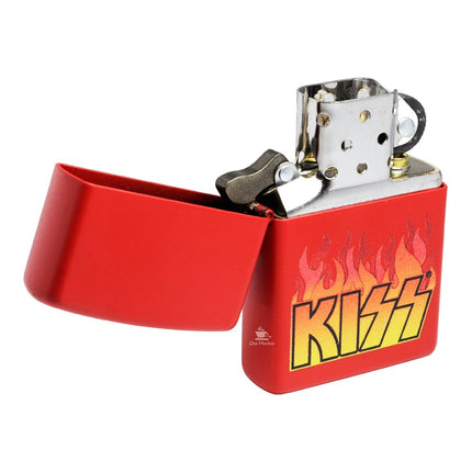 Isqueiro Zippo Kiss Logo With Flames Red Matte 48642