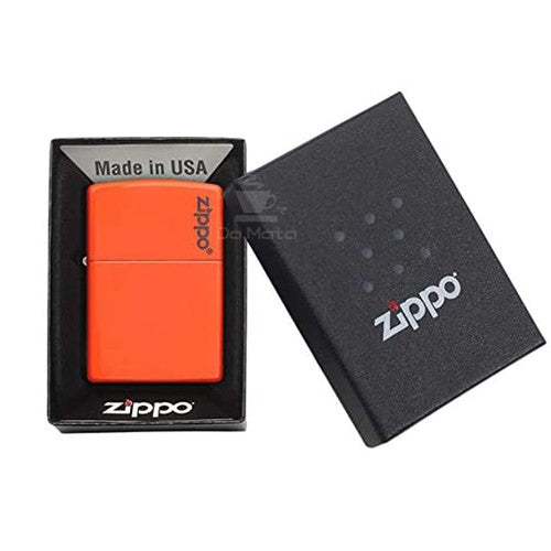 Zippo Navy Matte Laranja Neon