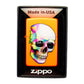 Isqueiro Zippo Lighter Skull Neon Orange 29402