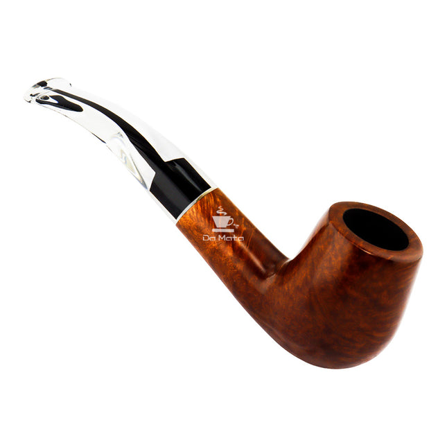 Cachimbo Maestro Briar Tradicional Curvo C/ Piteira de Acrílico