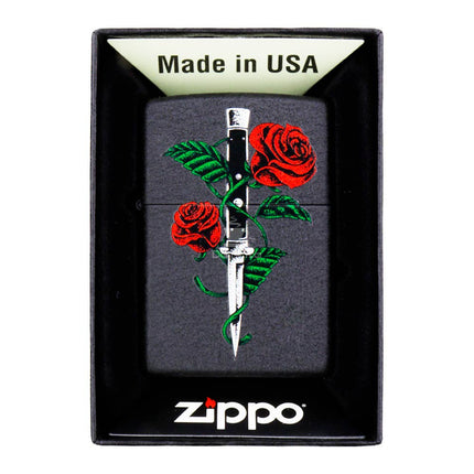 Isqueiro Zippo Rose Dagger Tattoo Design 49778