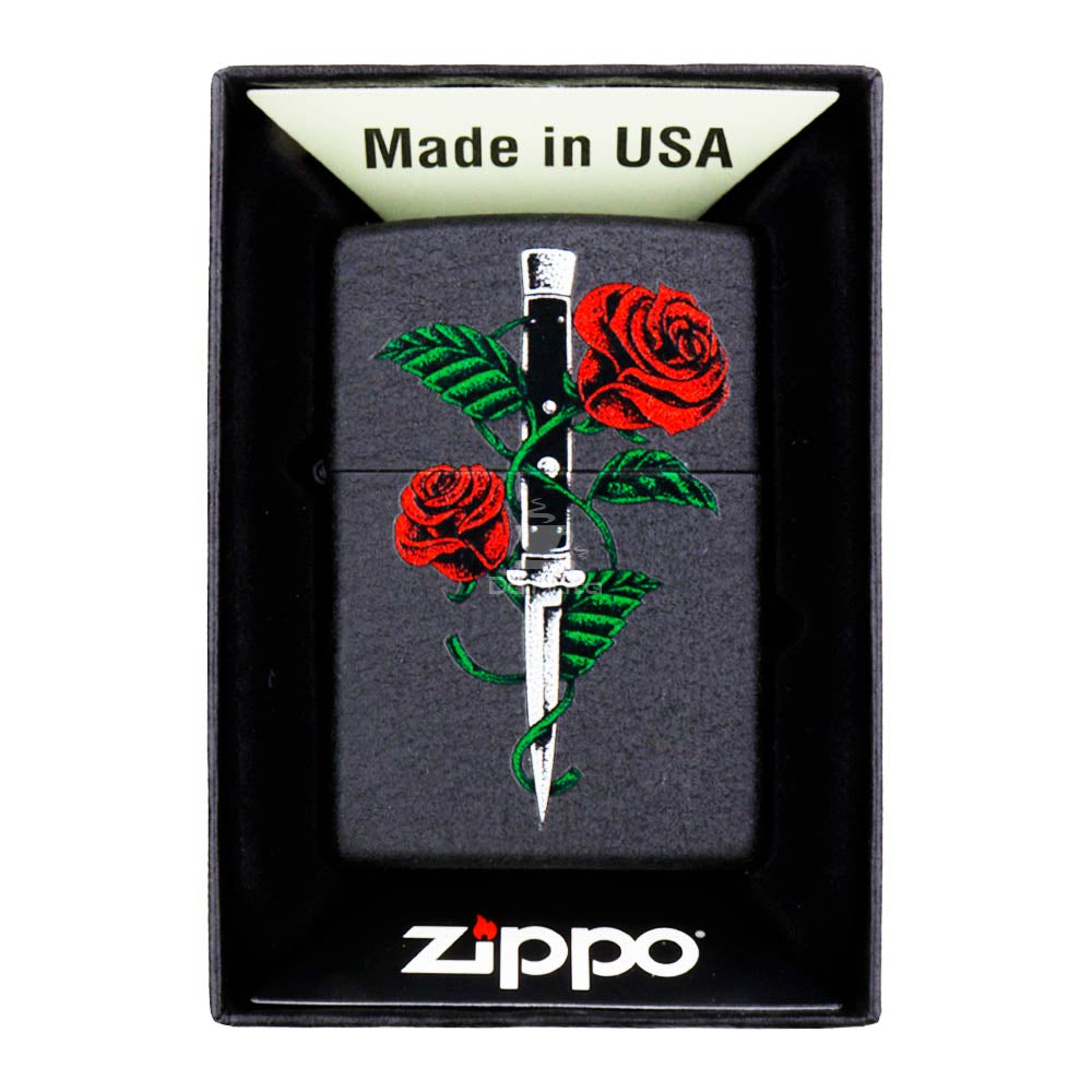 Isqueiro Zippo Rose Dagger Tattoo Design 49778