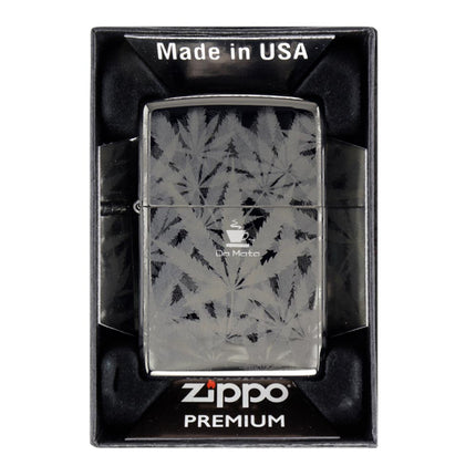 Isqueiro Zippo Black Polished Cannabis 48924