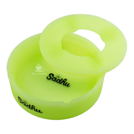 Caixa de Cinzeiro Silicone Sadhu Grande C/ Tampa Neon