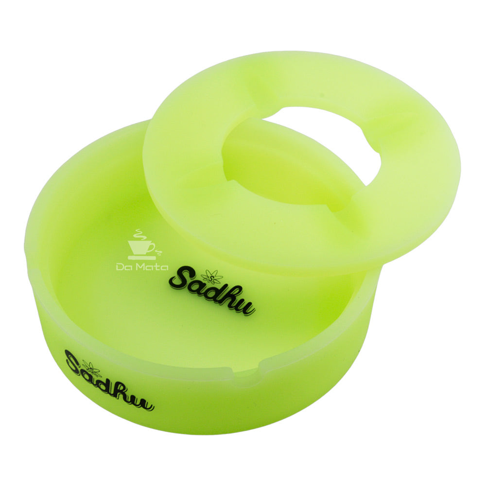 Caixa de Cinzeiro Silicone Sadhu Grande C/ Tampa Neon