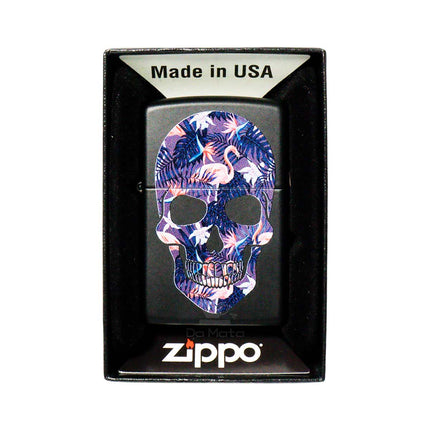 Isqueiro Zippo 49771 Flamingo Skull Design