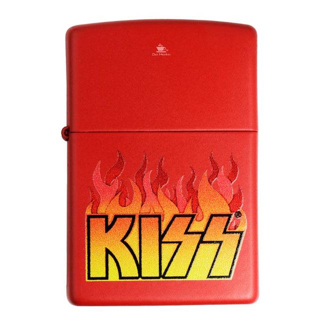 Isqueiro Zippo Kiss Logo With Flames Red Matte 48642