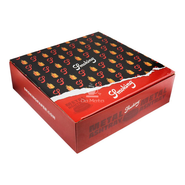 Caixa de Cinzeiro Metal Smoking Black Flames