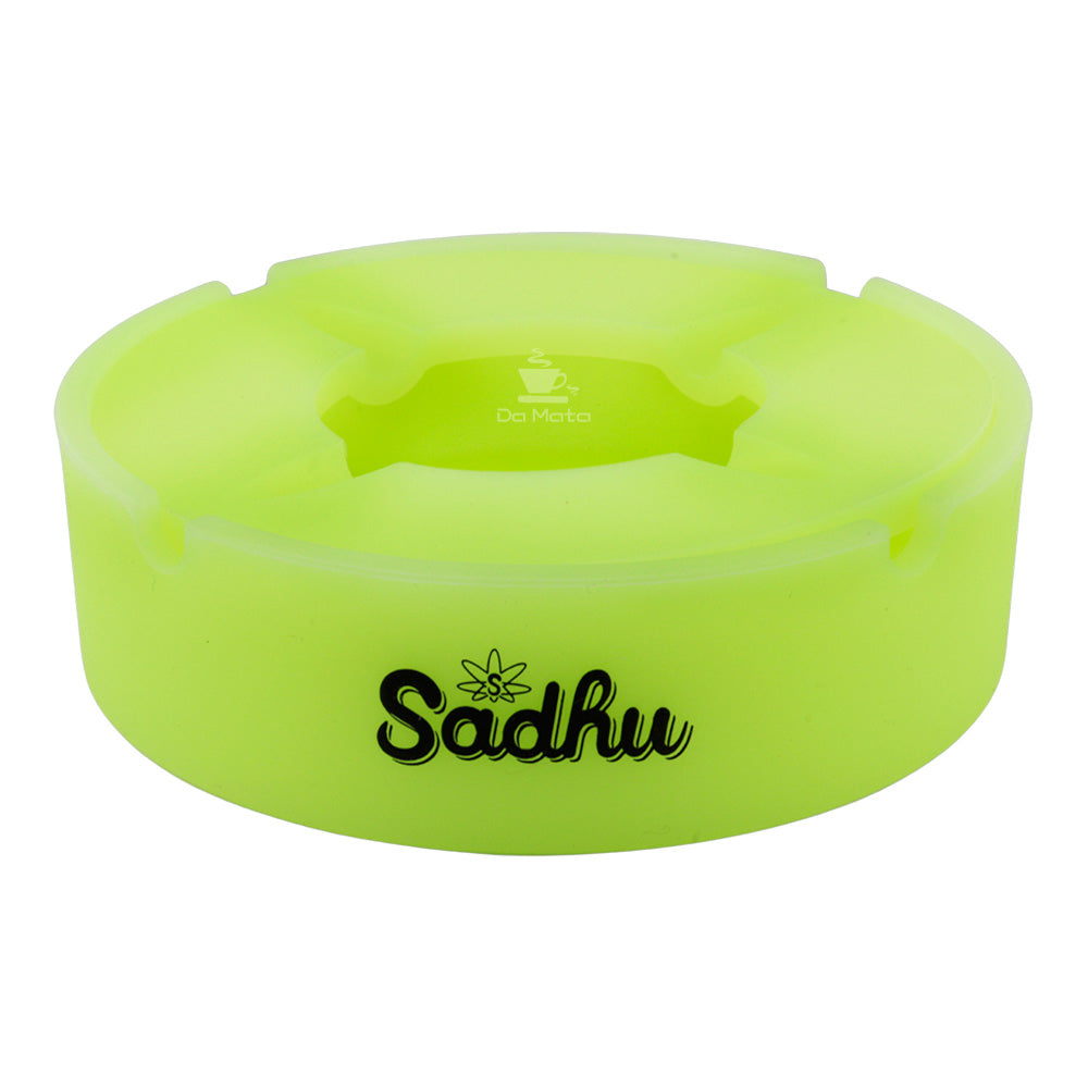 Caixa de Cinzeiro Silicone Sadhu Grande C/ Tampa Neon