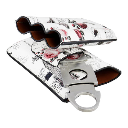 Porta Charutos de Couro Hit P/3un Com Cortador