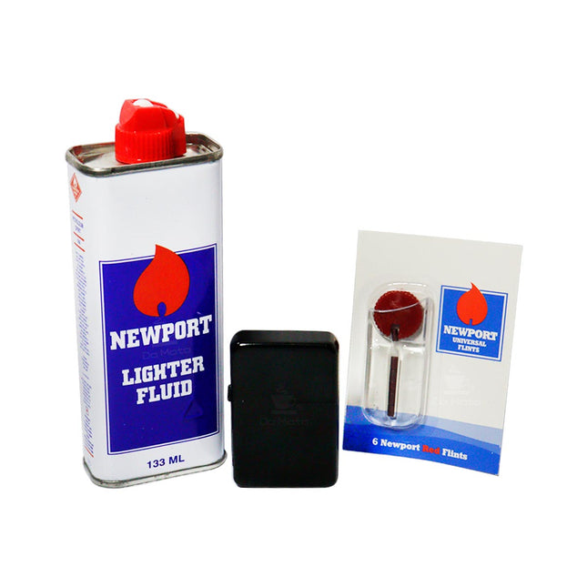 Kit Clássico Isqueiro  + Pedra + Fluído NewPort