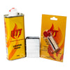 Kit Fluido HIT + Pavio e Pedra + Isqueiro Cromado
