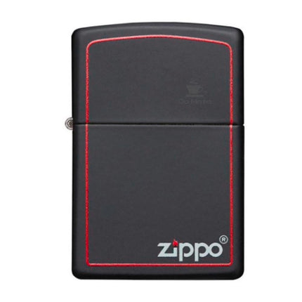 Isqueiro Zippo 828 Preto com borda Vermelha e logo