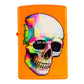 Isqueiro Zippo Lighter Skull Neon Orange 29402