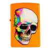 Isqueiro Zippo Lighter Skull Neon Orange 29402