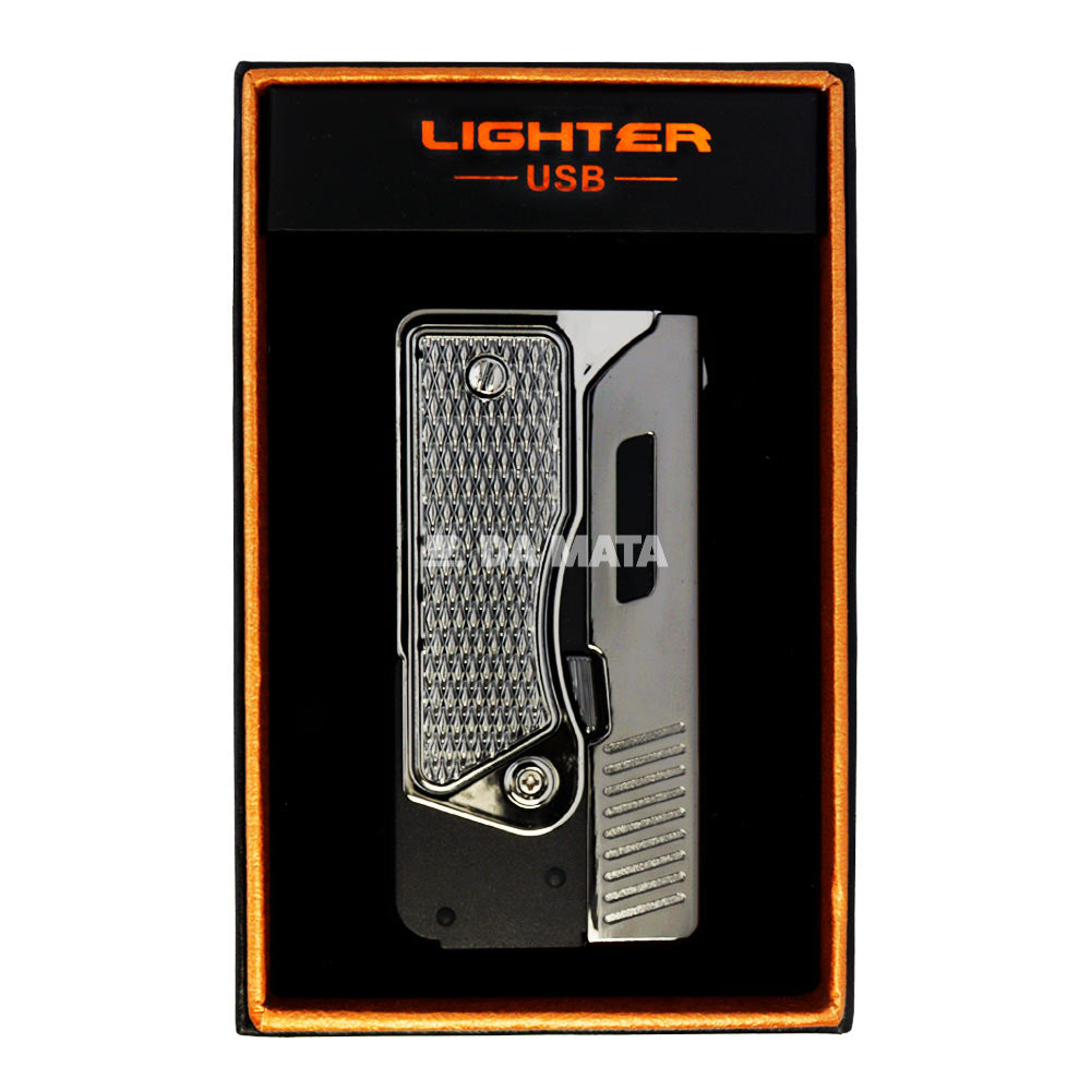 Isqueiro Plasma USB Arco Duplo Design Arma