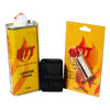Kit Fluido HIT + Pavio e Pedra + Isqueiro Cromado